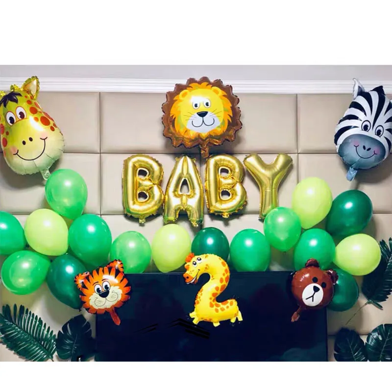 1 Набор воздушные шарики из латекса с животными Тигр Зебра собака для вечеринки в стиле сафари джунгли вечерние шары День рождения Декор Детские шары ко дню рождения