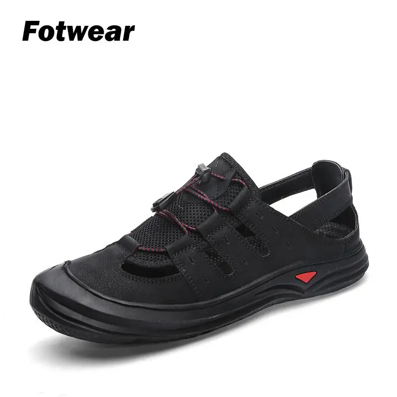 

Fotwear Men's outdoor sandals Line Sewing thread sandals Mesh underlay for comfort and durability Lightweight Flex grooves