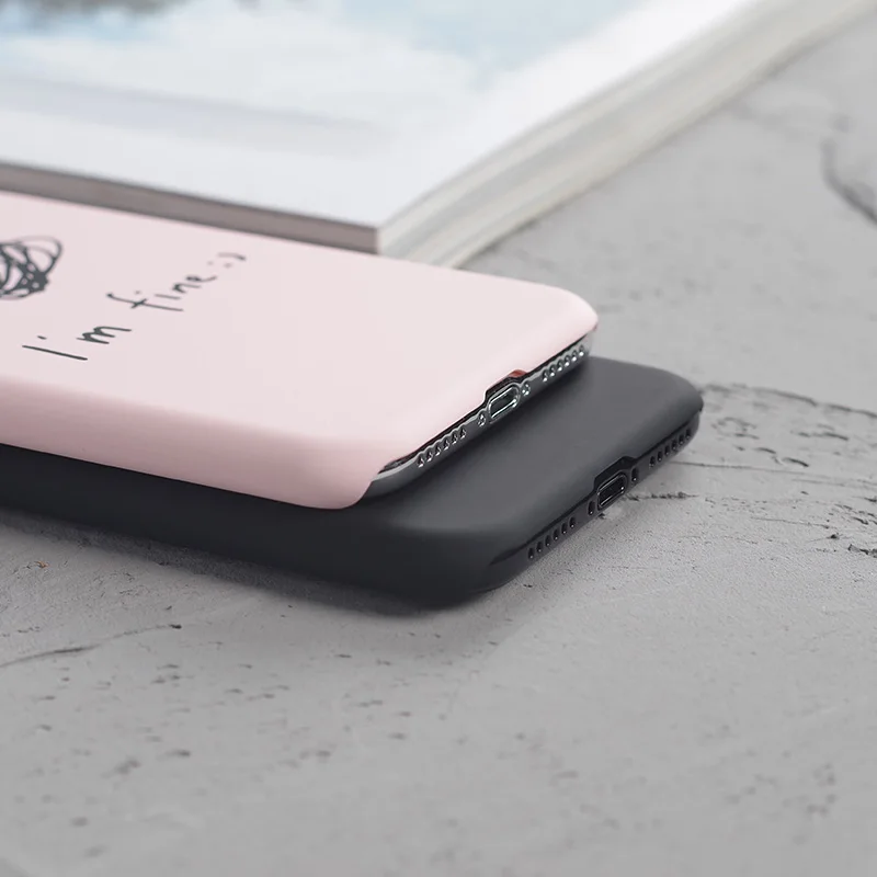 Чехол для телефона AKI iPhone 7 Plus чехол с надписью I'm Fine Жесткий ПК задняя крышка