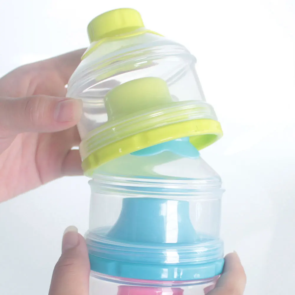 Новая портативная бутылочка с тремя решетками для сухого молока, Диспенсер, контейнер для еды, коробка для кормления детей, коробка для хранения еды для малышей