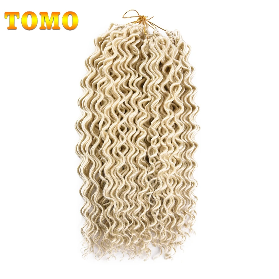 TOMO 18 дюймов Faux Locs Curly волосы кроше для наращивания синтетические косички волос 24 корня Омбре крючком косички богиня Locs блонд цвет