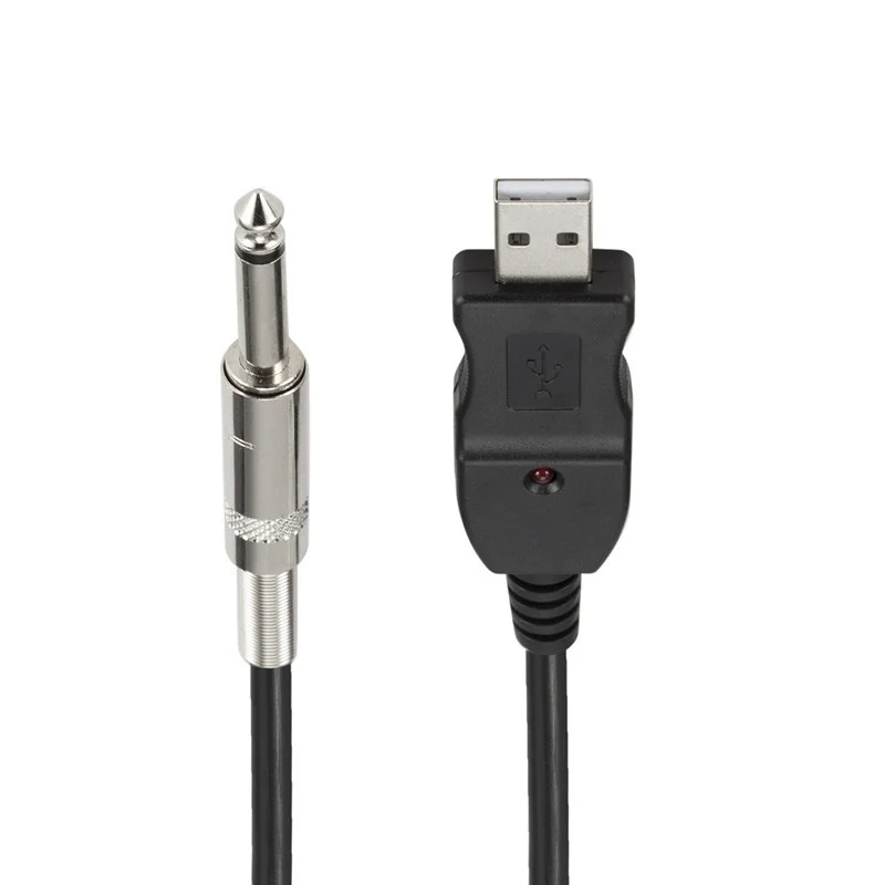 3m Portable 1/4 6.3mm Guitar Bass To USB Interface Link Connection PC Instrument Cable Audio Adapter USB Guitar Cables