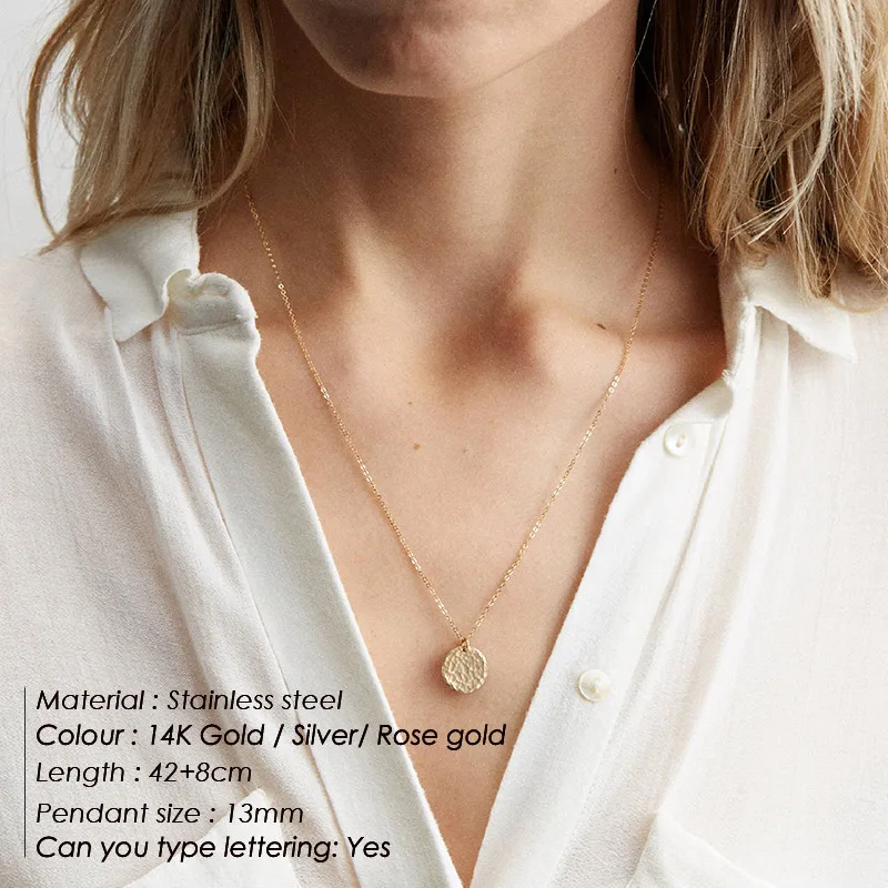 Ожерелье из нержавеющей стали для женщин, именная табличка, персонализированное многослойное ожерелье-чокер - Окраска металла: YX15478