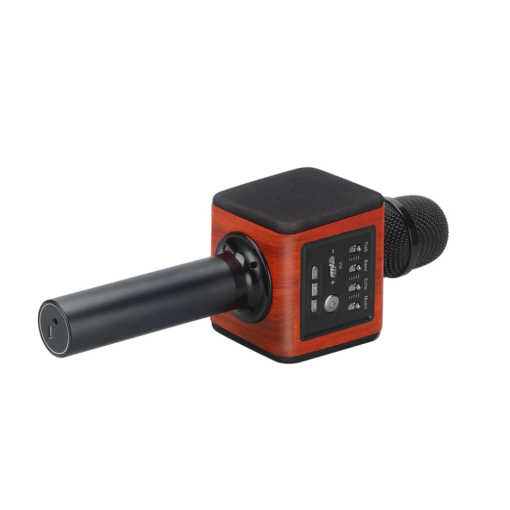 Original brand MicGeek ELF Wireless Karaoke Microphone 2.1 Sound Track Natural Rosewood DSP Chip Voice Speakers Smartphone 07
