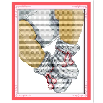 

Infantile Cloth Shoes 11CT 14CT Printed On Canvas Chinese Counted Cross Stitch Pattern DMC Cross Stitch Fabric Cross Stitch Kit