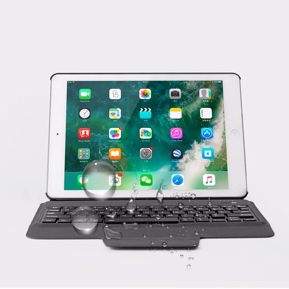 Чехол для iPad 9,7 W Bluetooth клавиатура, Kemile ультра тонкий авто спящий кожаный чехол-подставка для iPad A1893 A1954 чехол