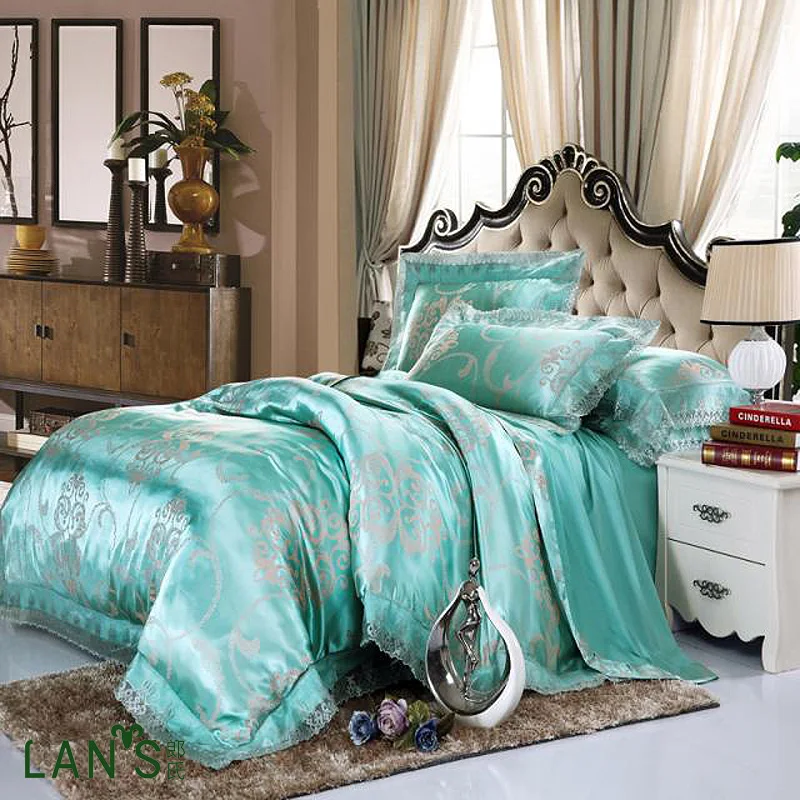 Online Get Cheap Teal Bedding Sets -Aliexpress.com Alibaba Group Luxury Teal/Red/Pink Tencel Modal Jacquard Lace 4pcs Bedding Sets Queen King Size - Online Get Cheap Teal Bedding Sets -Aliexpress.com Alibaba Group