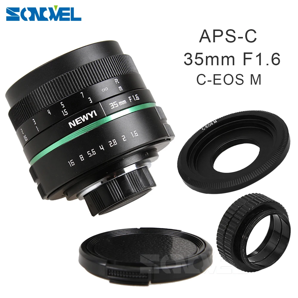 Ультрапрозрачный объектив камеры 35 мм f1.6 APS C CC TV Movie lens + Mount для Canon EOS M M2 M3 M5 M6 M10