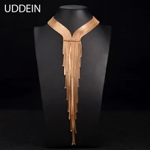 UDDEIN, винтажное длинное ожерелье, новинка, колье, ожерелье для женщин, вечерние ювелирные изделия, подарок, подвеска с кисточкой и кристаллами, Массивное колье, ожерелье