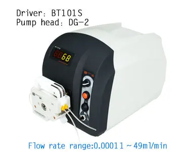 

BT101S / DG10-2 (10 Rolls/wheels,2 channels) Variable Flow Speed Peristaltic Pump for Fluid Water Pump 0.00011-20 ml/min