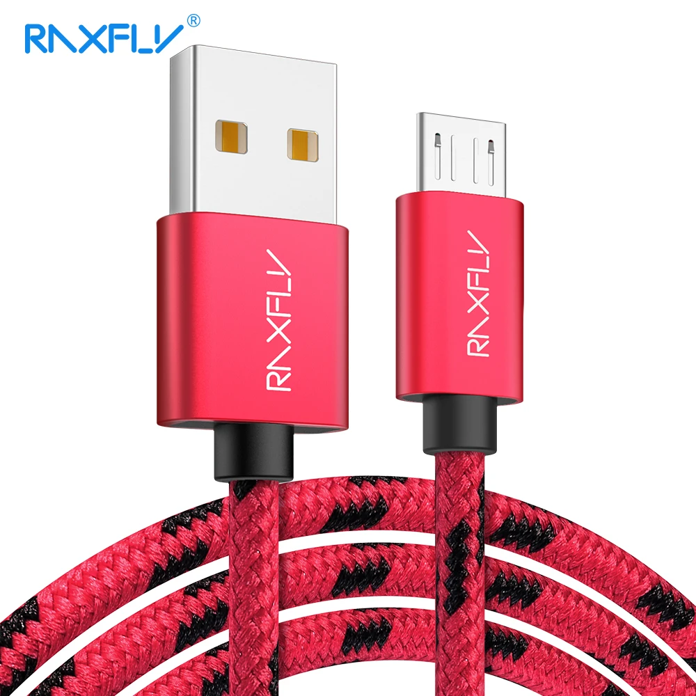 Кабель Micro USB RAXFLY для Samsung S4 S5 S6 Edge 0 5 м/1 м/2 м зарядный кабель Xiaomi Note 4 4X Plus