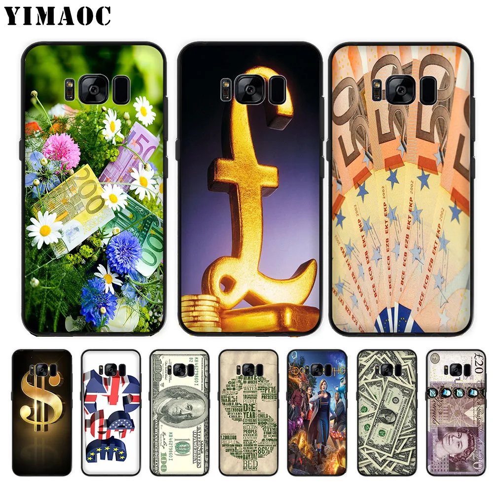 

YIMAOC Dollar GBP euros Soft Case for Samsung Galaxy S10 Plus S10e S6 S7 Edge S8 S9 Plus J6 M10 M20 M30