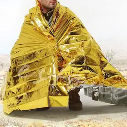 Водонепроницаемый открытый спасательный Одеяло аварийного выживания Фольга тепловой первой помощи 1Pc-P101