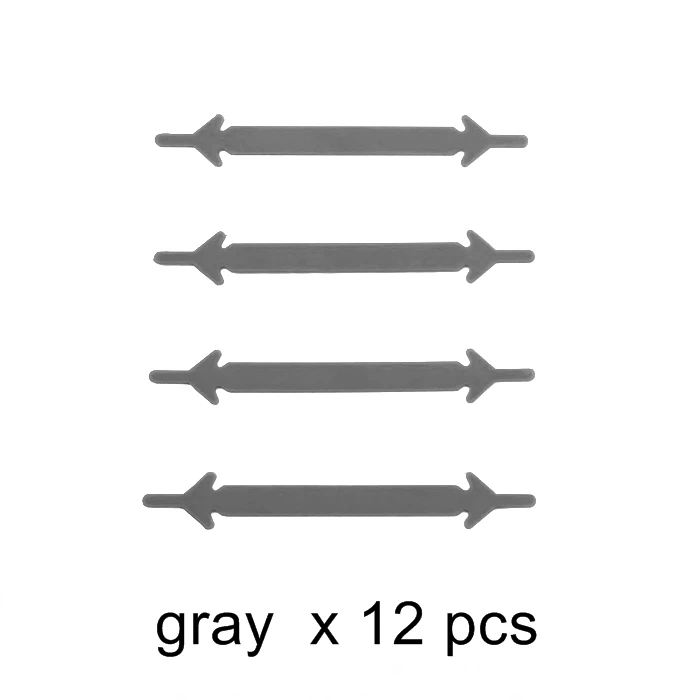 12 шт./лот шнурки Новинка без шнурки для обуви унисекс эластичные силиконовые шнурки V002 - Цвет: gray shoelaces