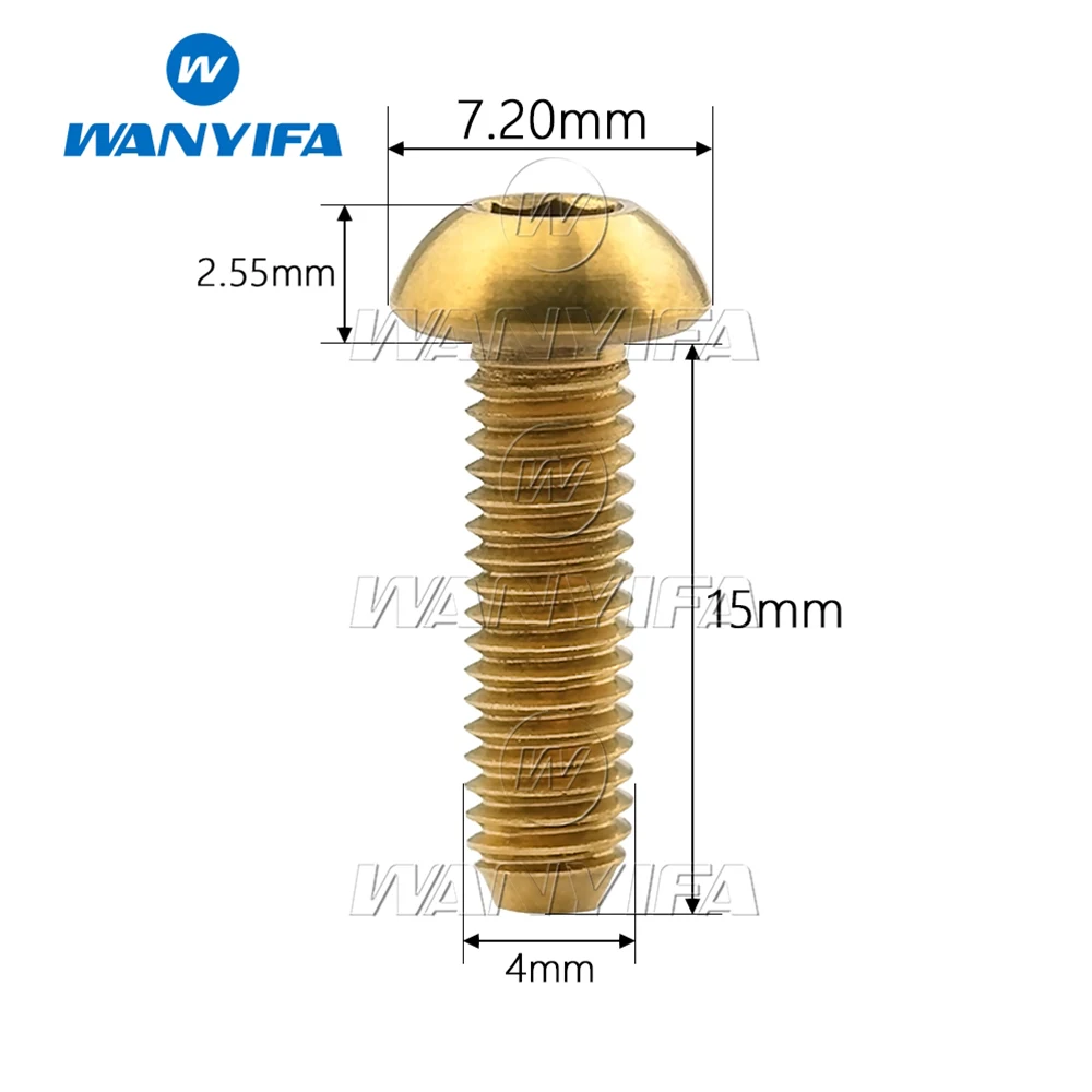 Титановый "Wanyifa" Болт M4 x 8 10 12 15 пуговиц по 20 мм шестигранный ключ с большой головкой винт для велосипеда