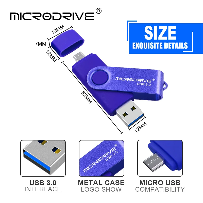 USB 3,0 OTG флеш-накопитель высокоскоростной USB флеш-накопитель 128 Гб 64 Гб Внешняя карта памяти 32 Гб 16 Гб микро USB флешка