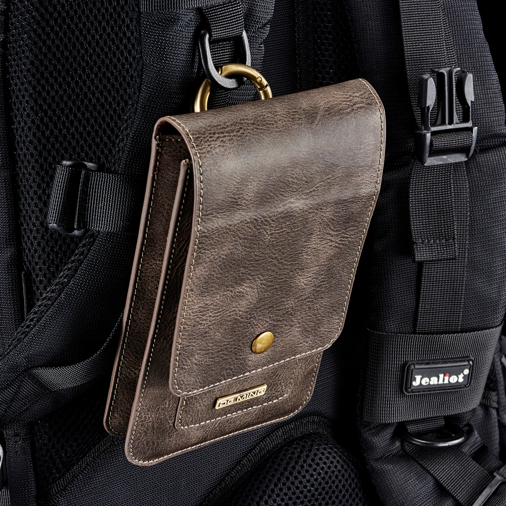 

DG.MING Universal Phone Bag for SmartPhone Genuine Leather Carry Belt Clip Pouch Waist Purse Case Cover for Samsung huawei so on