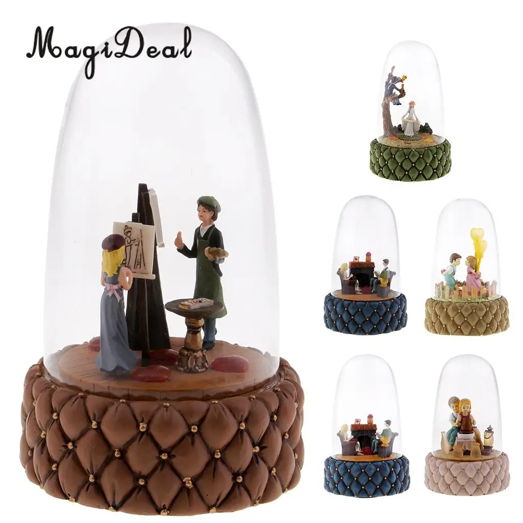 MagiDeal Luminous Rotation Glass Cover Music Box 18 Tones ...
