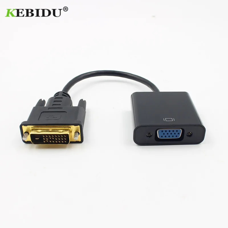 KEBIDU HD 1080P DVI-D VGA адаптер 24+ 1 25Pin DVI штекер 15Pin VGA Женский видео конвертер для компьютера HDTV монитор дисплей