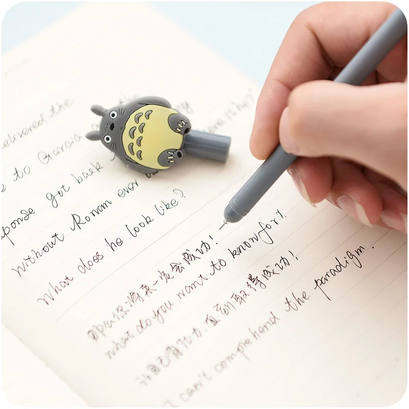 6 шт Kawaii Ручки с Тоторо японского аниме ручка для подписи черного цвета чернила 0,5 мм офисные аксессуары Школьные принадлежности лапы гель FB822
