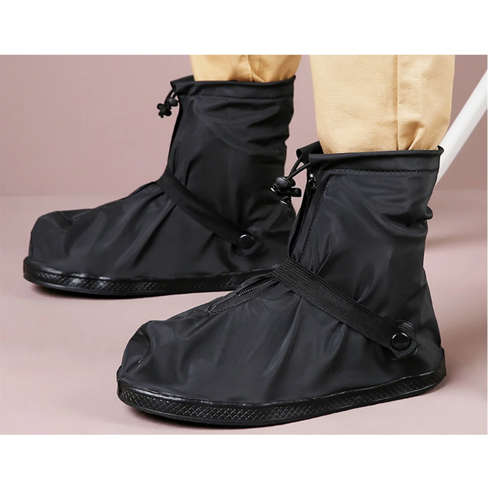 Shoe Cover Reusable Non-Slip Waterproof Wear-resistant Rainboots Unisex Overshoes Mid-tube#137