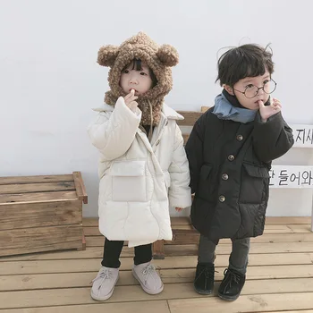 

Children's Down Down Baby Boys and Girls Long Parkas Jackets Girl Winter Coat Kids Warm Velvet Jackets for Boys Toddler Outwear