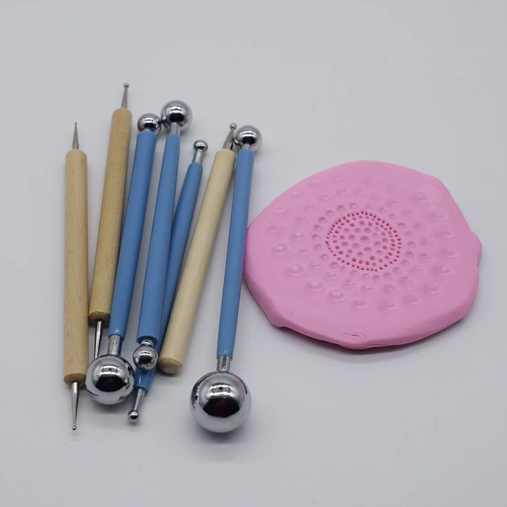 Мандала точечные инструменты трафареты для картин камни шаблон деревянные стержни мяч стилус живопись гончарная глина ремесло штамп глина инструмент для цветов