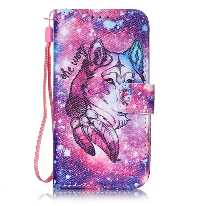 Lone Wolf Модный чехол для samsung Galaxy S7 S6 край S5 S4 j3 j5 j7 A3 A5 j2Prime G530 кожаный чехол для телефона чехол Чехол-портмоне с откидной крышкой сумка P03Z - Цвет: Lone Wolf