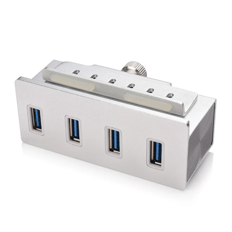 High Speed Aluminum USB3.0 Clamp Type 4 Ports Hub 5Gbps Computer