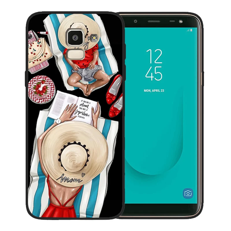 Чехол для телефона Samsung Galaxy S10, чехол s8, S7, S9, J7, J4, J6, J8 Plus, Note 8, 9, коричневый цвет, мама, ребенок, мышь, супер мама, девочка, Etui, чехол