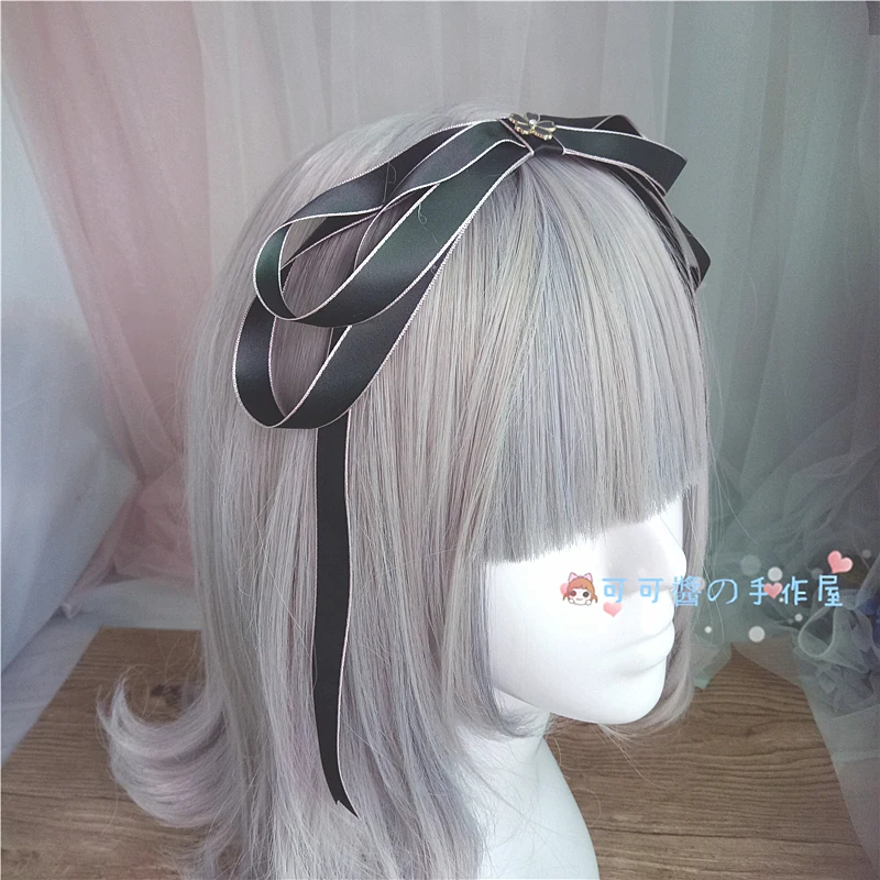 

Lolita diablo melting tire side clamp gothic Lolita girls hair hoop deserve to act the role of bowknot clip hair bands