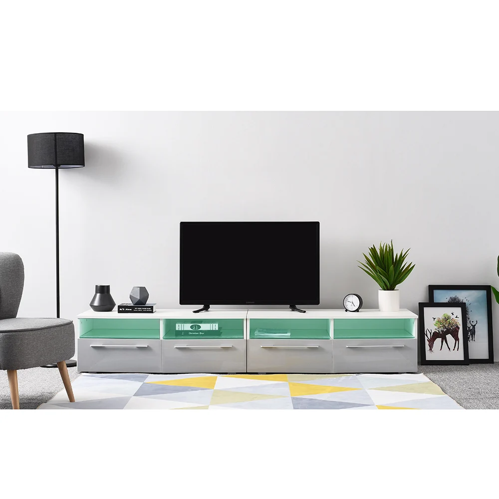 Panana 200 سنتيمتر طول الحديثة التلفزيون خِزانة خشبية لحمل التلفاز وحدة Lowboard الترفيه الإعلامي مجانية RGB LED الإضاءة