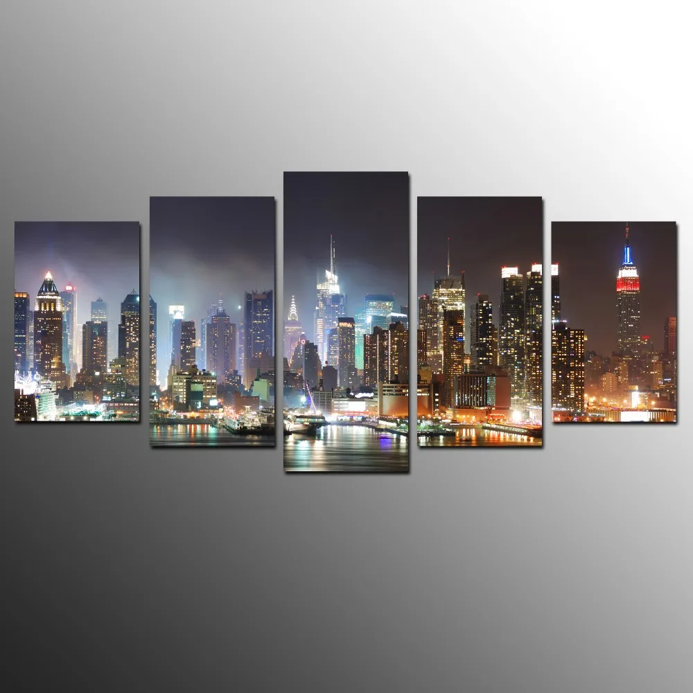 

Surprising! New Nightless City needlework multi 5pcs cross stitch 5d diy diamond painting mosaic for living room weeding gifts