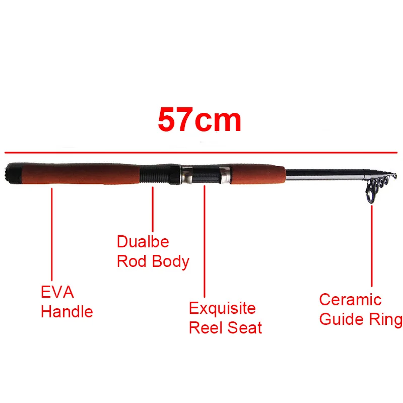 Hyaena 2.4m Fiberglass Telescope Baitcasting Fishing Rod And Reel Fly  Fishing Casting Spinning Fishing Rods And Reel Combo - AliExpress