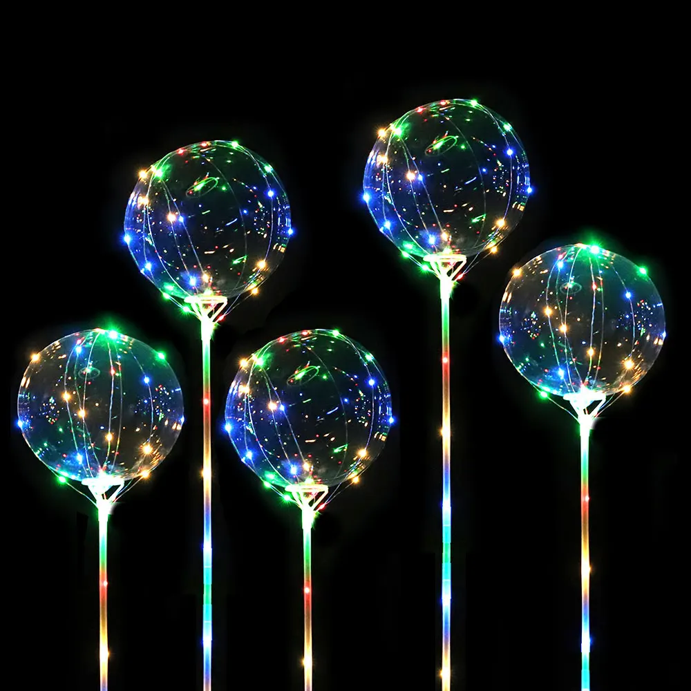 ZLJQ 5 наборов 18 дюймов без морщин Led Bubble Balloon колонна чистая база для свадьбы Декро