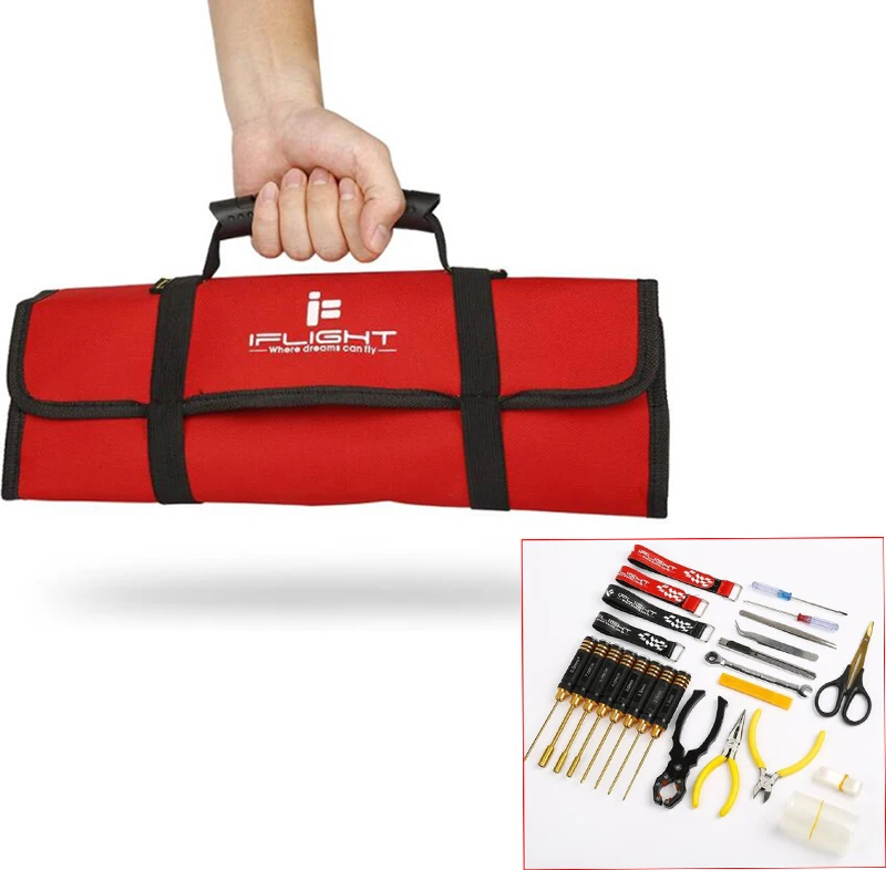 

RC Tools Kits Screwdriver+Battery Fastening Tape+Ratchet Wrench+Tweezers+Motor pliers+Bag DIY Repair Spare Parts for Screwdriver