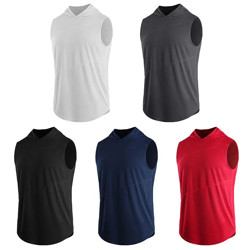 

Hooded Cycling Vest elasticity Quick dry Breathable Outdoor Sleeveless Fitness Gym Tops Active Running riding Clothes