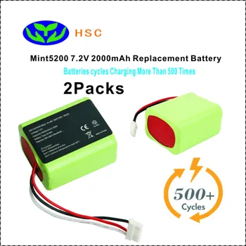 

2PCS Mint5200 2000mAh 7.2V NiMh Battery Replacement Original Battery of Mint5200,5200B,5200C,Braava,380t Floor Cleaner