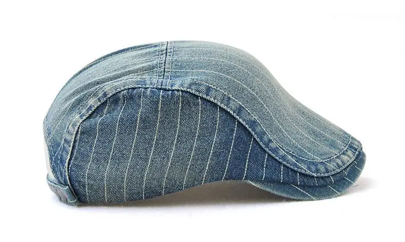 adult unisex stitched striped duckbill boina hat women denim Ivy cabbie hat male jean berets spring autumn visors drop shipping