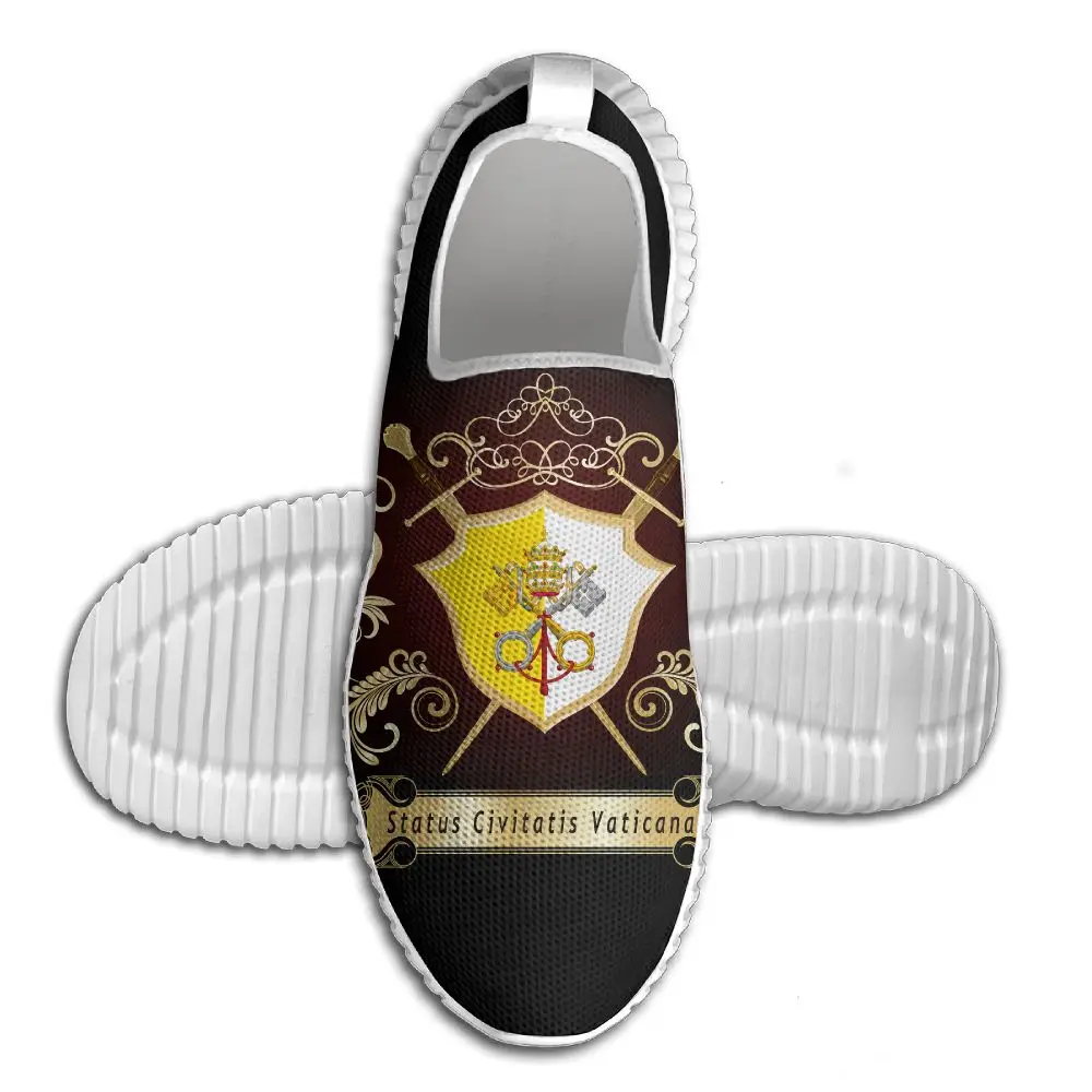 Государство Ватикан флаг кроссовки из дышащего материала лёгкие сникерсы мужские и женские