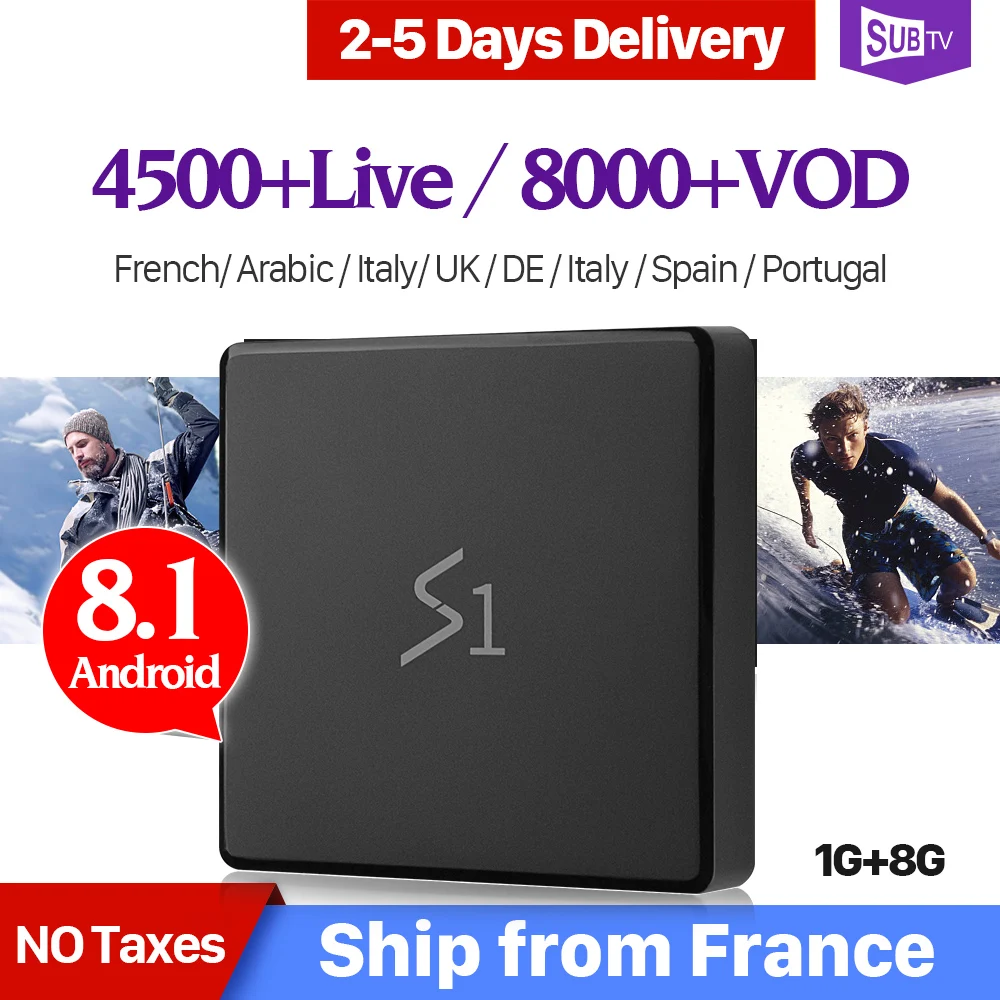 Leadcool S1 Full HD Lives IPTV France Arabic French Italy IP TV 1 Year SUBTV RK3229 1+8G Android 8.1 TV Box Like X96 Mini Box   