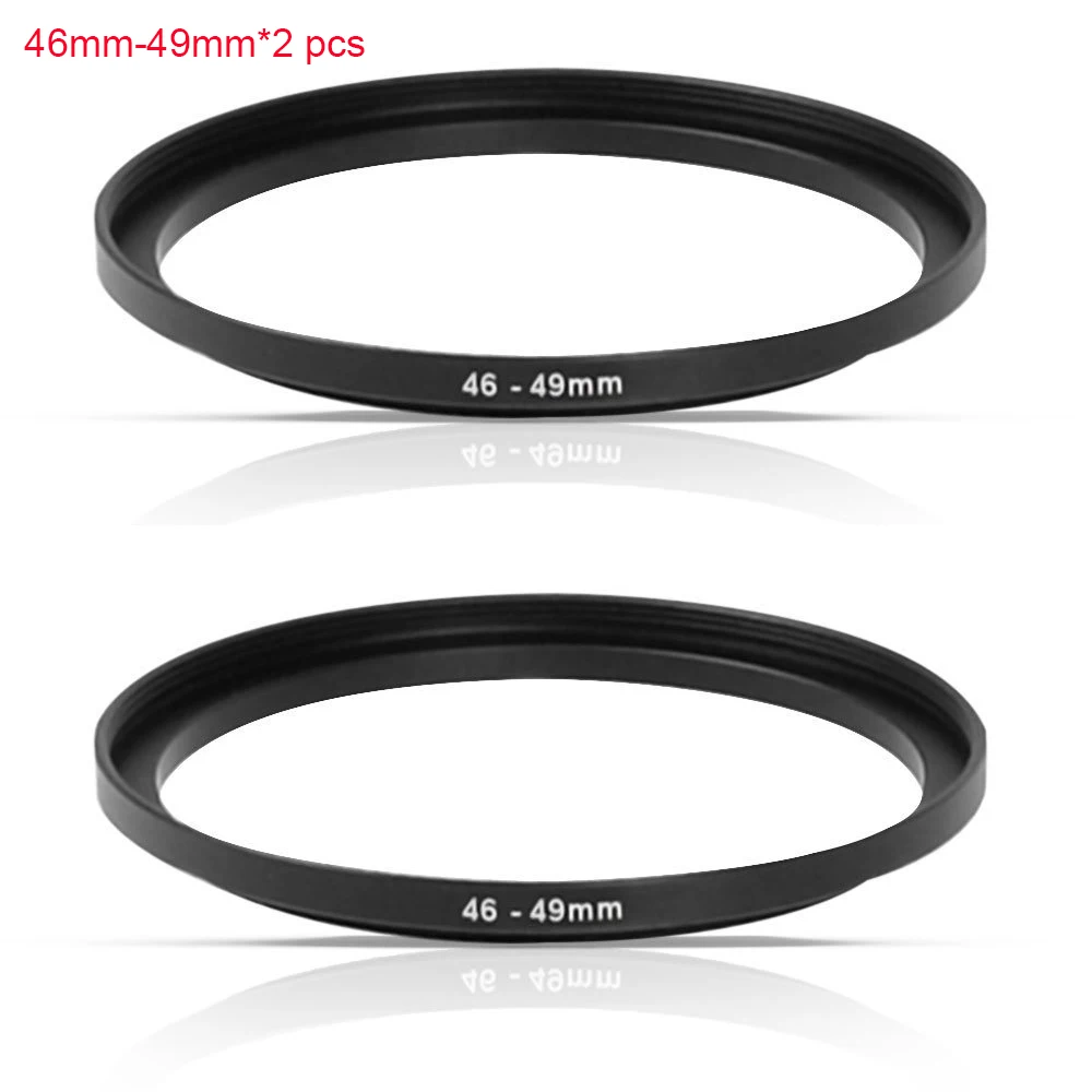 JUST NOW High quality 2PCS 46 49MM Step Up Ring Filter Adapter (46MM