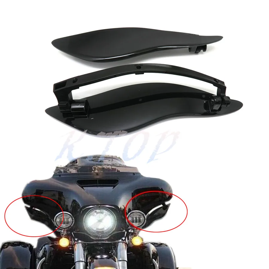 

Dark Smoke Adjustable Air Deflectors Side Wing Cover For Harley Street Glide Models Electra Glide Tri Glide Models 2014-2016