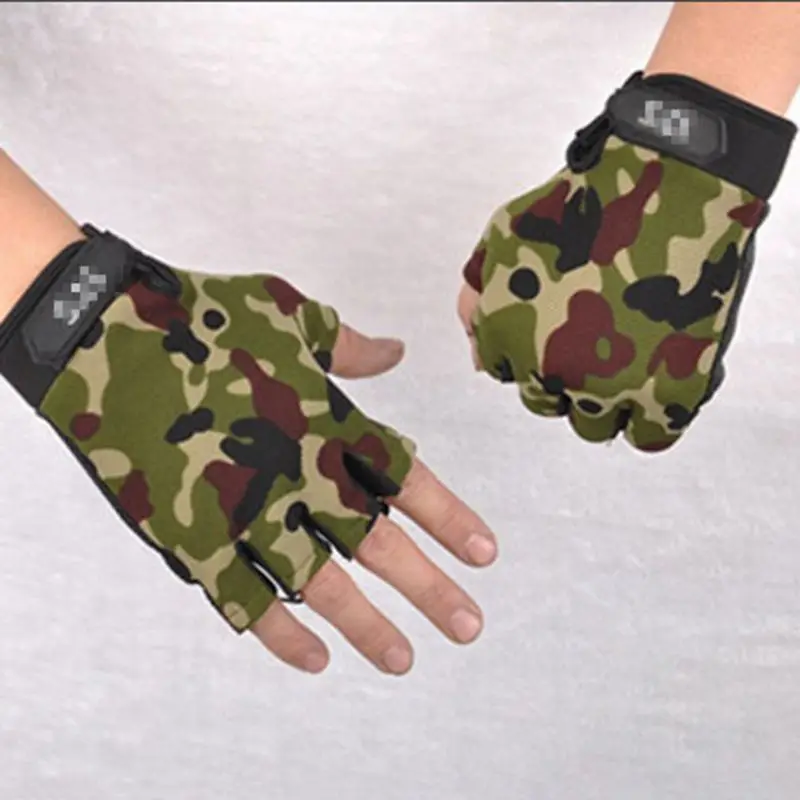 

Men Camouflage Tactical Gloves Outdoor Sport Cycling Half Finger Anti-Slip Shock-Absorbing Fitness Fingerless Mittens Warmer