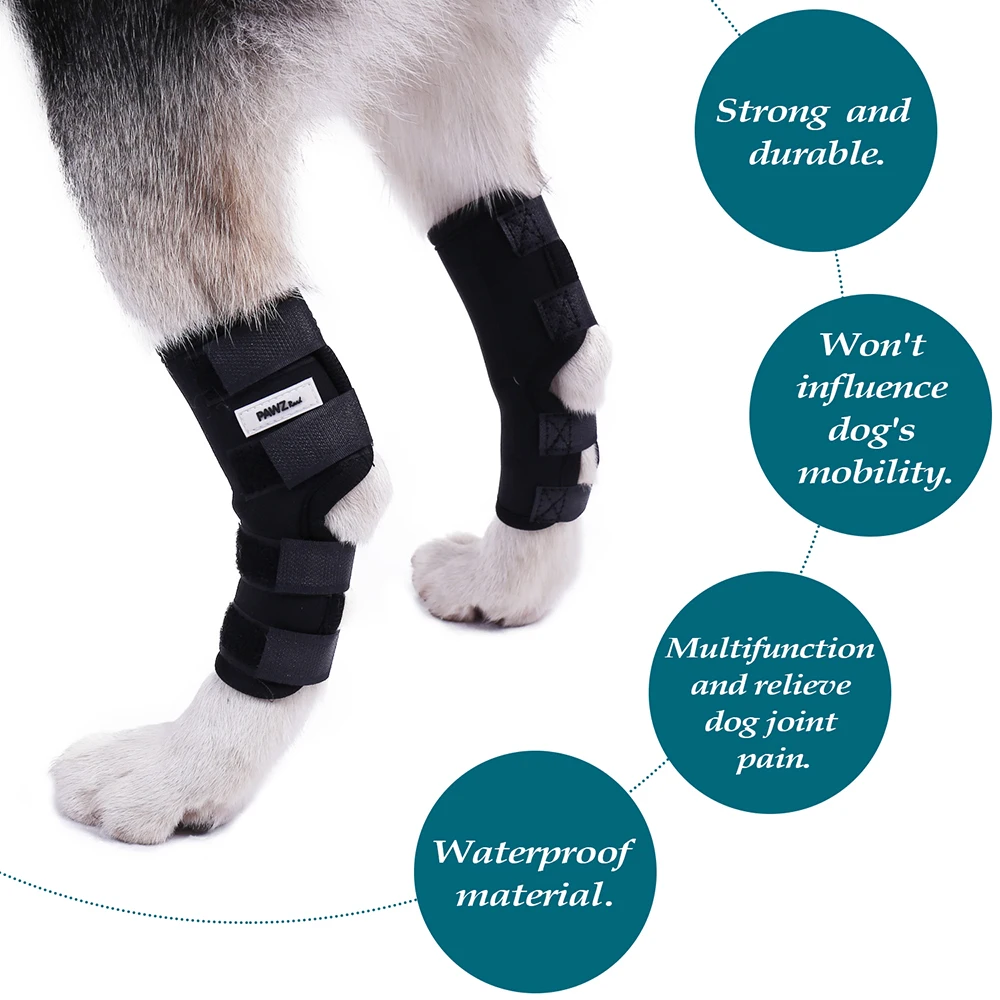 

2pcs/lot 4Size Pet Dog Knee Brace Bandages Straps for Canine Leg Hock Joint Protection Pet Protector Dog Surgical Injury Fixed