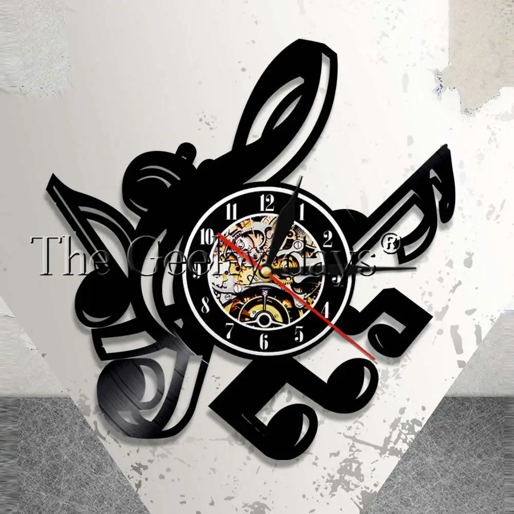 Music Notes Wall Art Treble Clef Wall Clock Hanging Home Decor