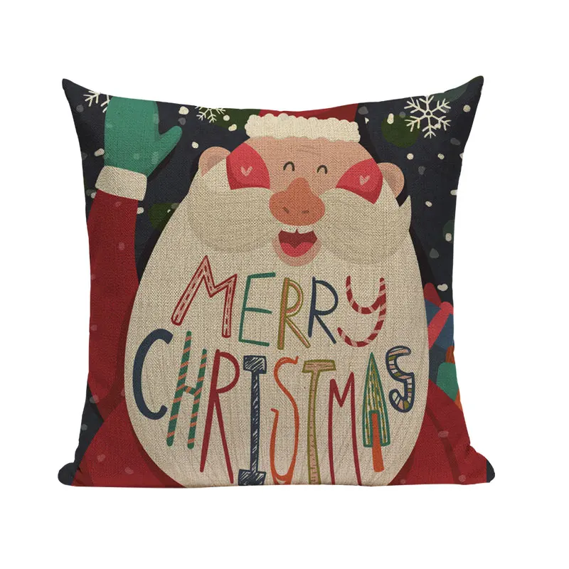 Чехол для подушки 45x45 см с рисунком деда мороза|cushion cover|cushion cover 45linen cushion |