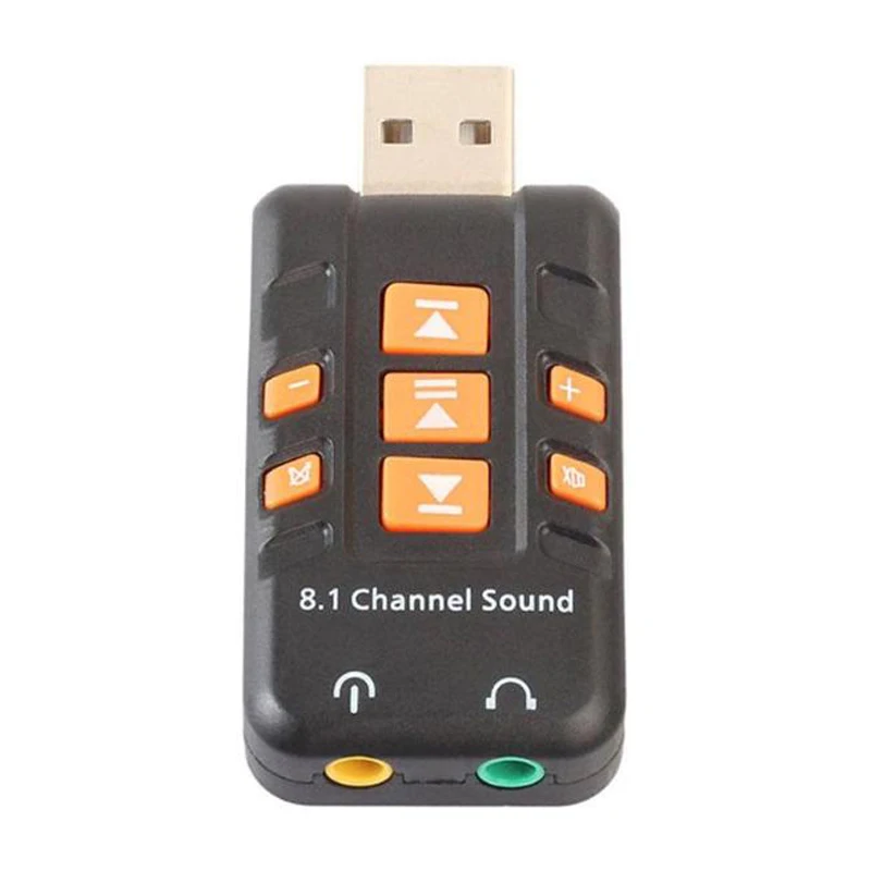 

Usb Sound Card 8.1 Channel Virtual Ch 3D Audio Adapter Amplifier Plastic Shell External Computer Sound Cards For Pc