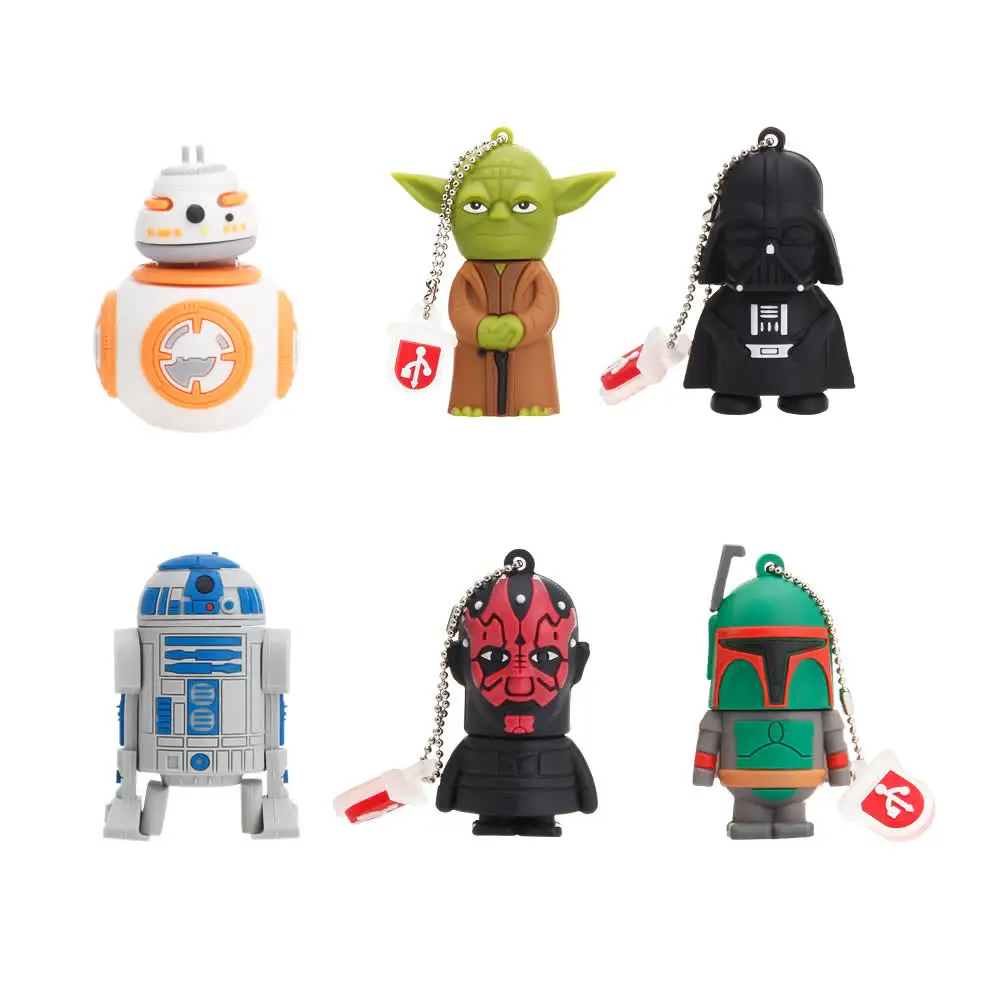 Usb флеш-накопитель 128 ГБ серии Star Wars USB 2,0 4 ГБ 8 ГБ флеш-накопитель 16 ГБ 32 ГБ 64 Гб мультфильм Дарт Вейдер йода Флешка usb подарок