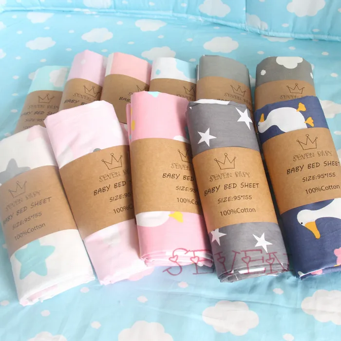 

22 colors Bed sheet Cotton Cloud stripe cartoon pattern bed flat sheet newborn baby bedding set for boys girls